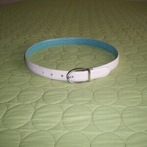 Ralph Lauren White/Blue Reversible Leather Belt